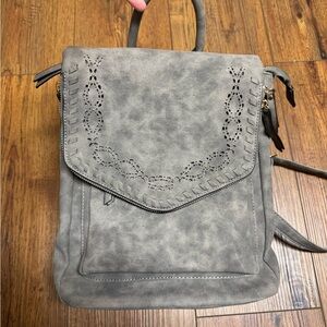 Gray Francesca’s Leather Backpack Purse